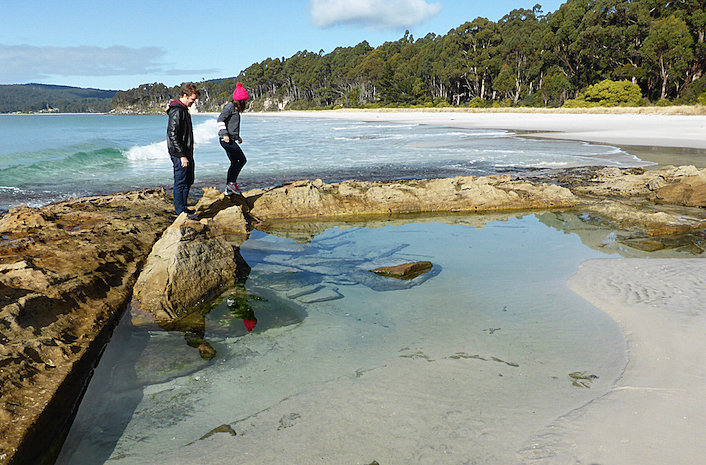 Reflections in the rock pools