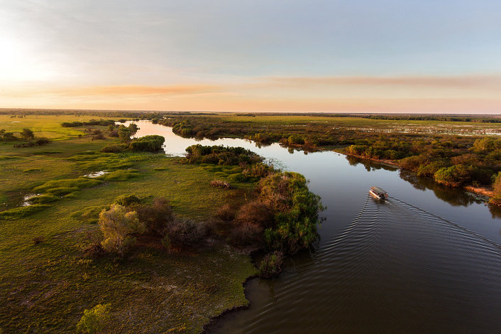 Our vessel on the Corroboree Billabong